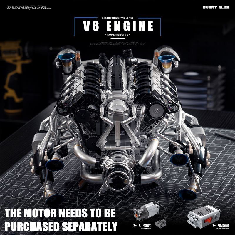 MOC Supercar V8 Engine Buildin - đánh giá và giá Model Kit V8