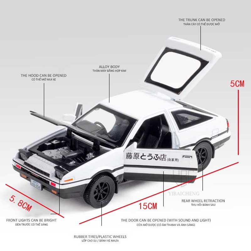 1/32 INITIAL D AE86 Alloy Car  - đánh giá và giá Model Kit Ae86