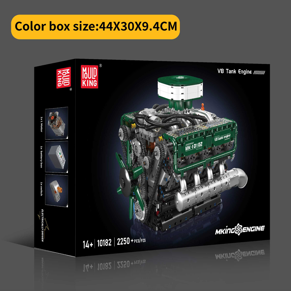 Mould King 10182 V8 Tank Engin - đánh giá và giá Model Kit V8