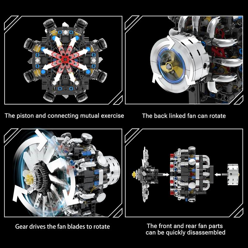 G8910 Aviation V8 Engine 558pc - đánh giá và giá Model Kit V8